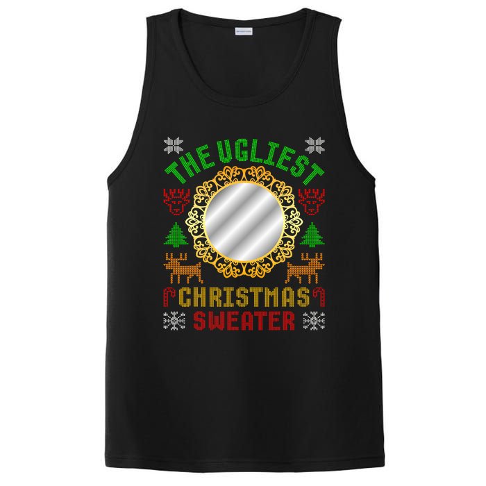 The Ugliest Ugly Christmas Sweater With Mirror Funny Xmas PosiCharge Competitor Tank