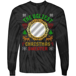 The Ugliest Ugly Christmas Sweater With Mirror Funny Xmas Tie-Dye Long Sleeve Shirt