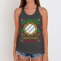 The Ugliest Ugly Christmas Sweater With Mirror Funny Xmas Women's Knotted Racerback Tank