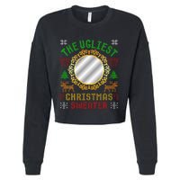 The Ugliest Ugly Christmas Sweater With Mirror Funny Xmas Cropped Pullover Crew