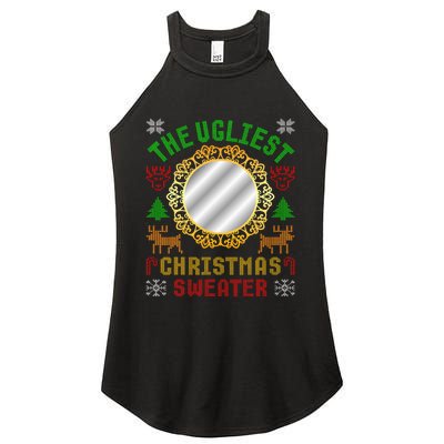 The Ugliest Ugly Christmas Sweater With Mirror Funny Xmas Women’s Perfect Tri Rocker Tank