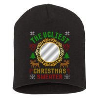 The Ugliest Ugly Christmas Sweater With Mirror Funny Xmas Short Acrylic Beanie