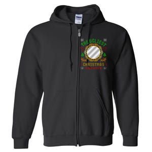 The Ugliest Ugly Christmas Sweater With Mirror Funny Xmas Full Zip Hoodie