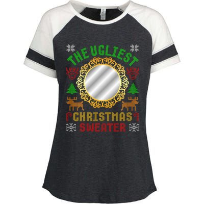 The Ugliest Ugly Christmas Sweater With Mirror Funny Xmas Enza Ladies Jersey Colorblock Tee