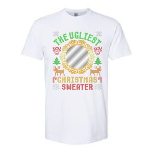 The Ugliest Ugly Christmas Sweater With Mirror Funny Xmas Softstyle CVC T-Shirt