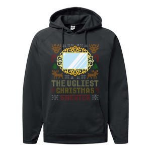 The Ugliest Ugly Christmas Sweater With Mirror Funny Xmas Performance Fleece Hoodie