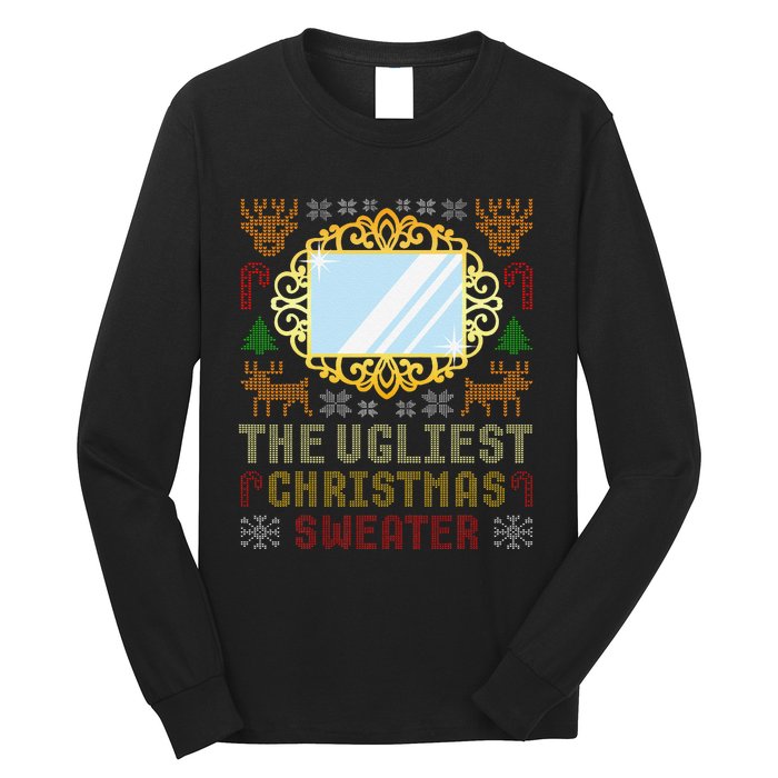 The Ugliest Ugly Christmas Sweater With Mirror Funny Xmas Long Sleeve Shirt