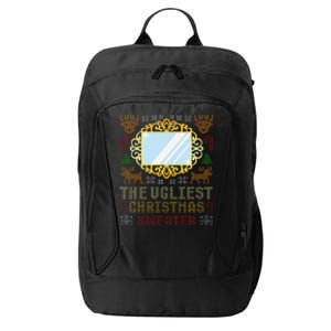 The Ugliest Ugly Christmas Sweater With Mirror Funny Xmas City Backpack