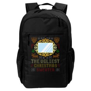 The Ugliest Ugly Christmas Sweater With Mirror Funny Xmas Daily Commute Backpack