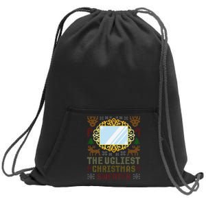 The Ugliest Ugly Christmas Sweater With Mirror Funny Xmas Sweatshirt Cinch Pack Bag