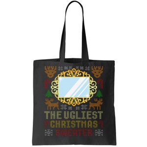 The Ugliest Ugly Christmas Sweater With Mirror Funny Xmas Tote Bag