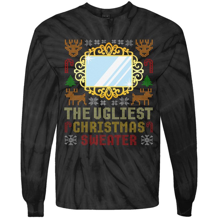 The Ugliest Ugly Christmas Sweater With Mirror Funny Xmas Tie-Dye Long Sleeve Shirt