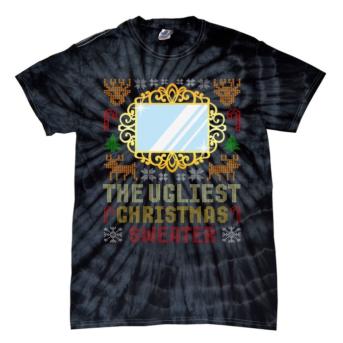 The Ugliest Ugly Christmas Sweater With Mirror Funny Xmas Tie-Dye T-Shirt