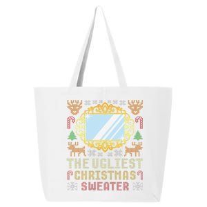 The Ugliest Ugly Christmas Sweater With Mirror Funny Xmas 25L Jumbo Tote