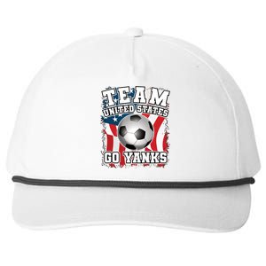 Team USA US Soccer 2022 World Cup Go Yanks American Flag Ball Snapback Five-Panel Rope Hat