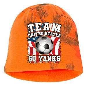 Team USA US Soccer 2022 World Cup Go Yanks American Flag Ball Kati - Camo Knit Beanie