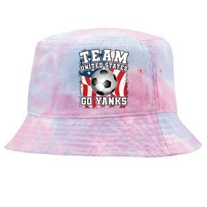 Team USA US Soccer 2022 World Cup Go Yanks American Flag Ball Tie-Dyed Bucket Hat