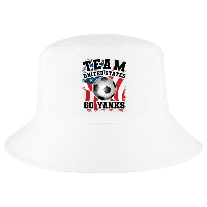 Team USA US Soccer 2022 World Cup Go Yanks American Flag Ball Cool Comfort Performance Bucket Hat