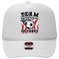 Team USA US Soccer 2022 World Cup Go Yanks American Flag Ball High Crown Mesh Back Trucker Hat