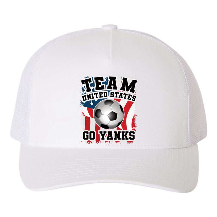 Team USA US Soccer 2022 World Cup Go Yanks American Flag Ball Yupoong Adult 5-Panel Trucker Hat