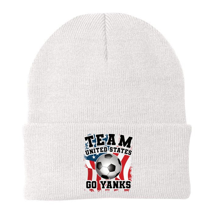 Team USA US Soccer 2022 World Cup Go Yanks American Flag Ball Knit Cap Winter Beanie