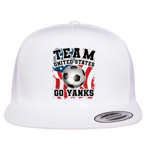 Team USA US Soccer 2022 World Cup Go Yanks American Flag Ball Flat Bill Trucker Hat