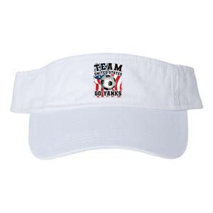 Team USA US Soccer 2022 World Cup Go Yanks American Flag Ball Valucap Bio-Washed Visor