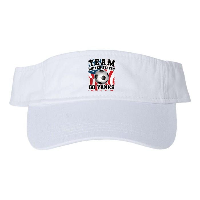 Team USA US Soccer 2022 World Cup Go Yanks American Flag Ball Valucap Bio-Washed Visor