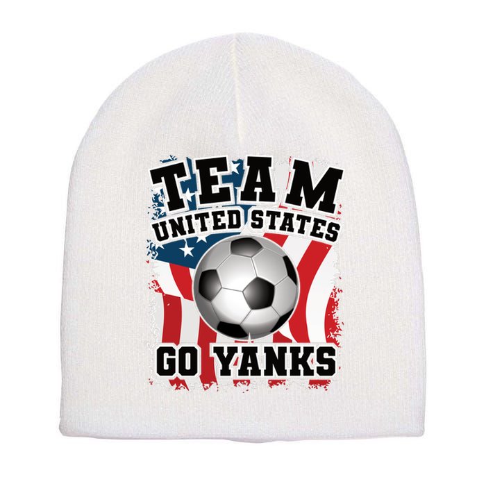 Team USA US Soccer 2022 World Cup Go Yanks American Flag Ball Short Acrylic Beanie