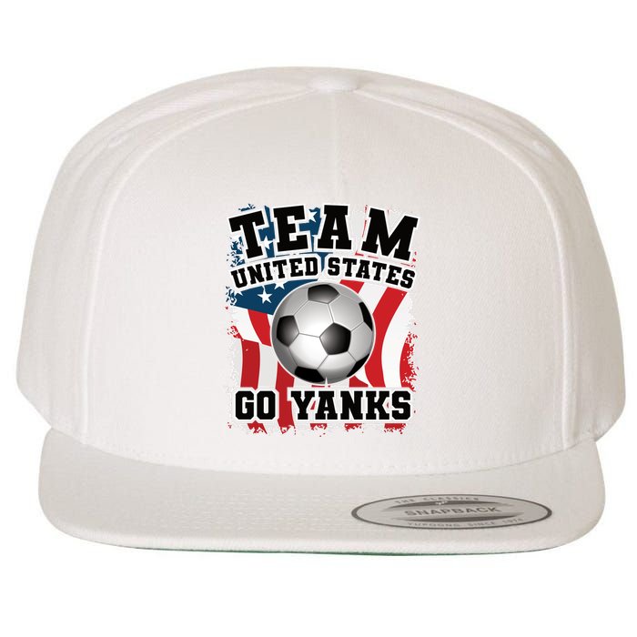 Team USA US Soccer 2022 World Cup Go Yanks American Flag Ball Wool Snapback Cap