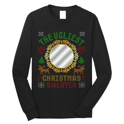 The Ugliest Ugly Christmas Sweater With Mirror Funny Xmas Long Sleeve Shirt