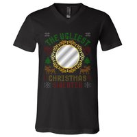 The Ugliest Ugly Christmas Sweater With Mirror Funny Xmas V-Neck T-Shirt