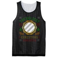 The Ugliest Ugly Christmas Sweater With Mirror Funny Xmas Mesh Reversible Basketball Jersey Tank