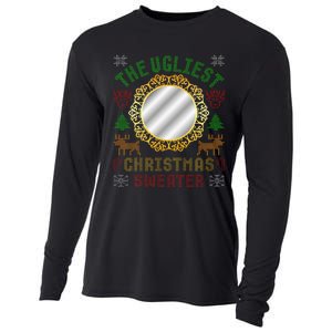 The Ugliest Ugly Christmas Sweater With Mirror Funny Xmas Cooling Performance Long Sleeve Crew