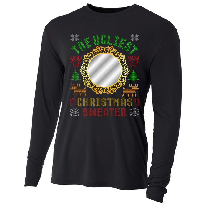 The Ugliest Ugly Christmas Sweater With Mirror Funny Xmas Cooling Performance Long Sleeve Crew