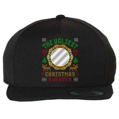 The Ugliest Ugly Christmas Sweater With Mirror Funny Xmas Wool Snapback Cap