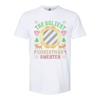 The Ugliest Ugly Christmas Sweater With Mirror Funny Xmas Softstyle CVC T-Shirt