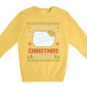 The Ugliest Ugly Christmas Sweater With Mirror Funny Xmas Premium Crewneck Sweatshirt