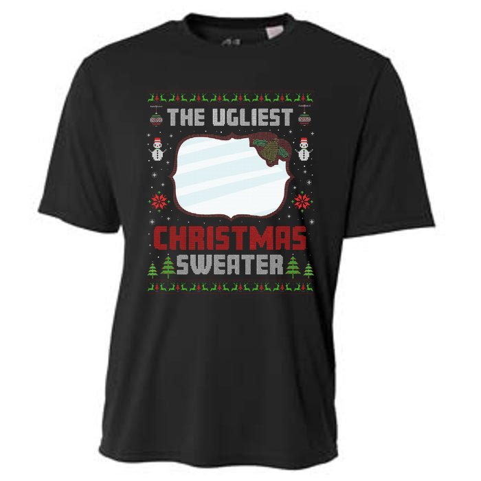 The Ugliest Ugly Christmas Sweater With Mirror Funny Xmas Cooling Performance Crew T-Shirt