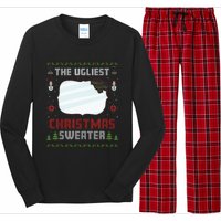 The Ugliest Ugly Christmas Sweater With Mirror Funny Xmas Long Sleeve Pajama Set