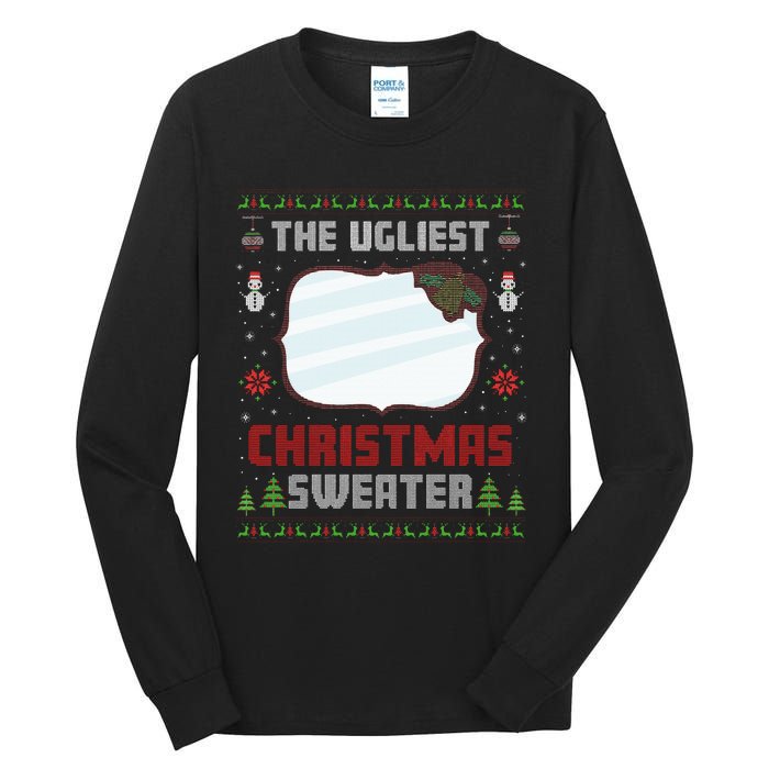 The Ugliest Ugly Christmas Sweater With Mirror Funny Xmas Tall Long Sleeve T-Shirt