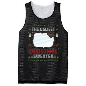 The Ugliest Ugly Christmas Sweater With Mirror Funny Xmas Mesh Reversible Basketball Jersey Tank