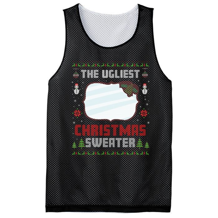 The Ugliest Ugly Christmas Sweater With Mirror Funny Xmas Mesh Reversible Basketball Jersey Tank