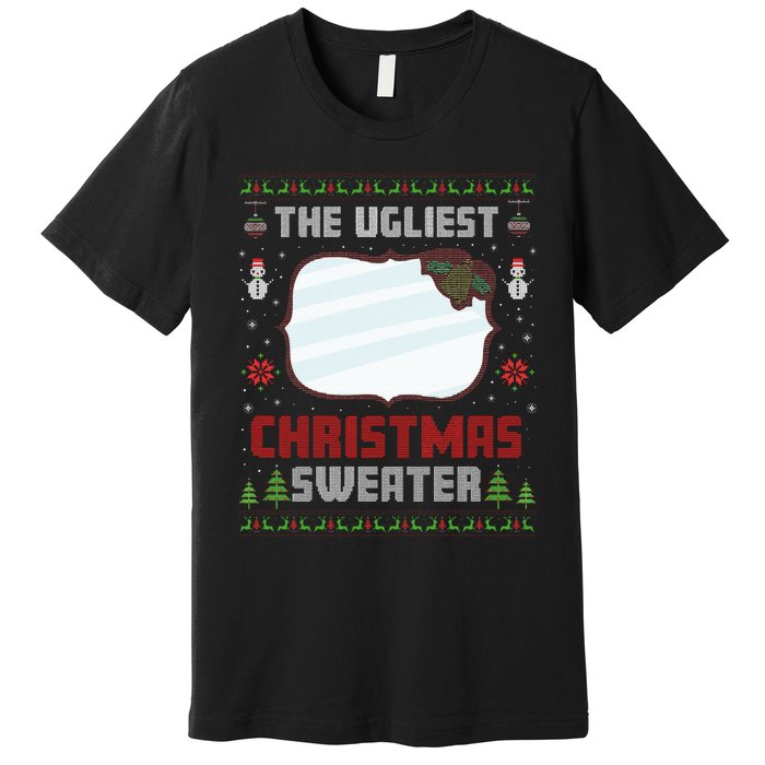 The Ugliest Ugly Christmas Sweater With Mirror Funny Xmas Premium T-Shirt