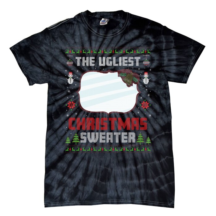 The Ugliest Ugly Christmas Sweater With Mirror Funny Xmas Tie-Dye T-Shirt