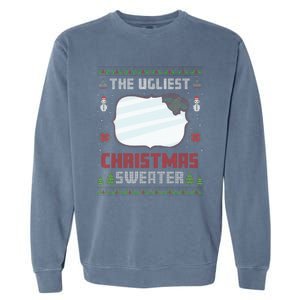 The Ugliest Ugly Christmas Sweater With Mirror Funny Xmas Garment-Dyed Sweatshirt