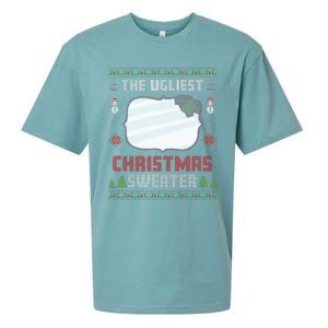 The Ugliest Ugly Christmas Sweater With Mirror Funny Xmas Sueded Cloud Jersey T-Shirt