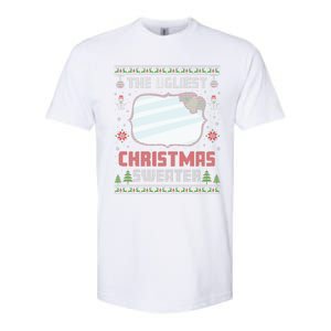 The Ugliest Ugly Christmas Sweater With Mirror Funny Xmas Softstyle CVC T-Shirt