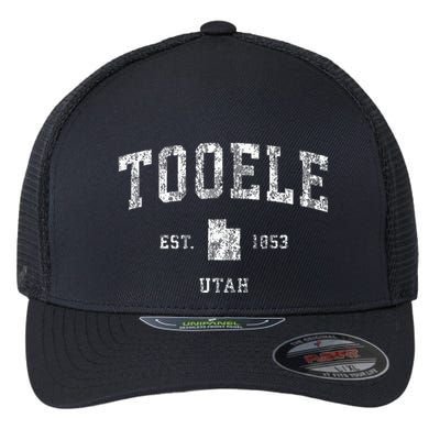 Tooele Utah Ut Vintage Athletic Sports Flexfit Unipanel Trucker Cap