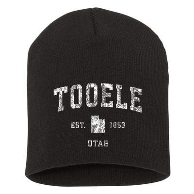 Tooele Utah Ut Vintage Athletic Sports Short Acrylic Beanie